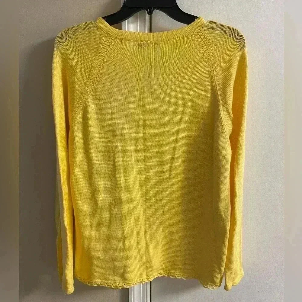 Deirdre McGuire sweater pullover yellow 100%‎ pima cotton Large